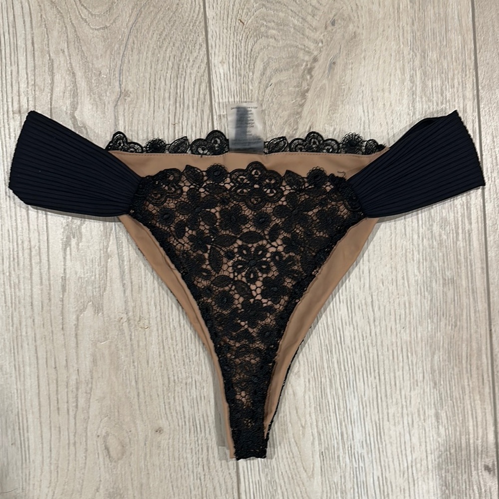For Love And Lemons Black Lace Bikini Bottoms